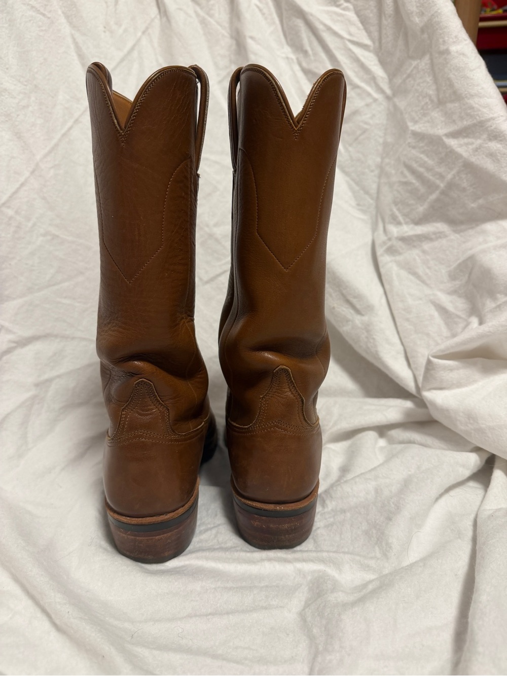 Lucchese San Antonio women's Brown Leather Cowboy Boots crafted in 1981 size 7B - Picture 5 of 8